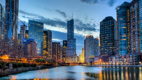 Image city skyline during night time