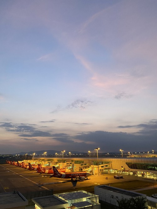 Image cloud, horizon, aircraft, dusk, evening