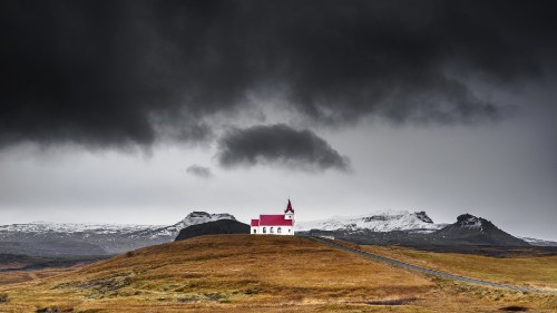 Image iceland, farmhouse, field, mount scenery, mountain range