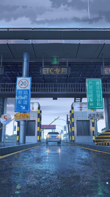 Image icon, asphalt, road surface, bridge, building