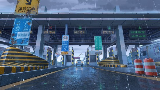 Image icon, asphalt, road surface, bridge, building