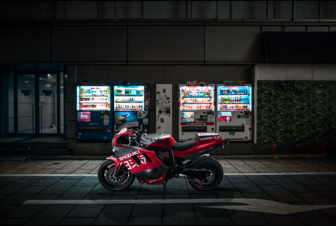 铃木 Gsxr 1100 毒液, 铃木喜欢R1100, 铃木隼, 铃木gixxer, 红色的 壁纸 3840x2587 允许