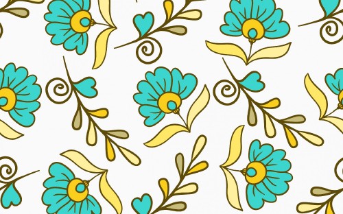 Image white yellow and blue floral illustration