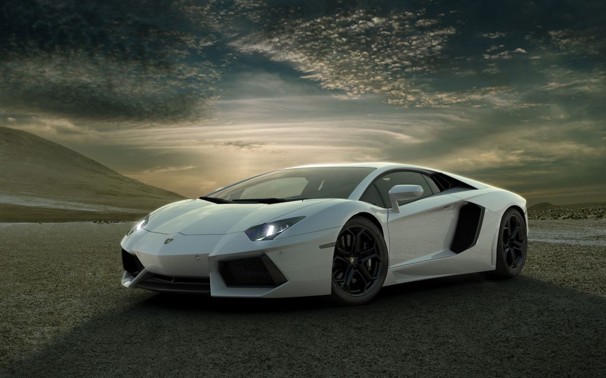 Lamborghini Aventador Blanc Sur Route Pendant la Journée. Wallpaper in 2560x1600 Resolution