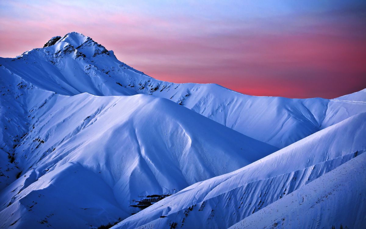 mountain, landscape, snow, cloud, natural landscape