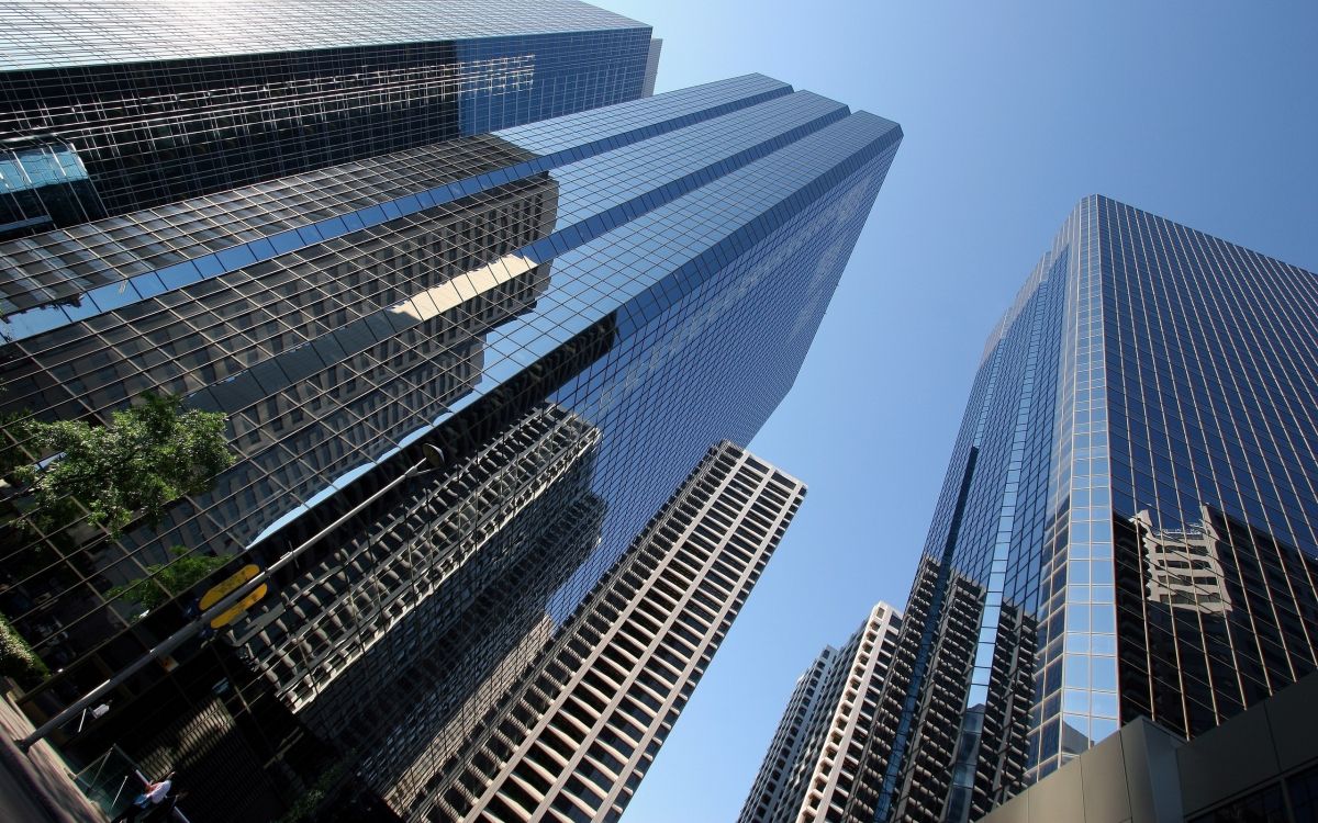 low angle photography of high rise buildings