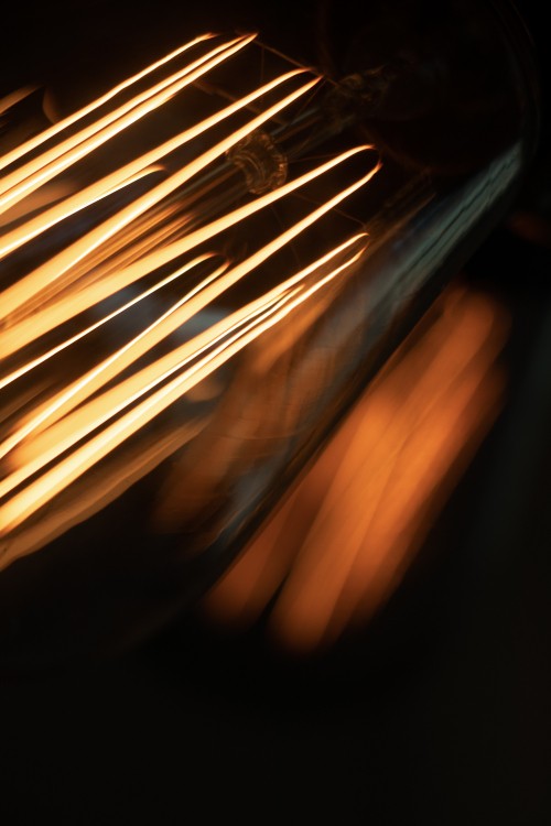 Image orange light in dark room