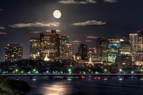 Image city skyline during night time