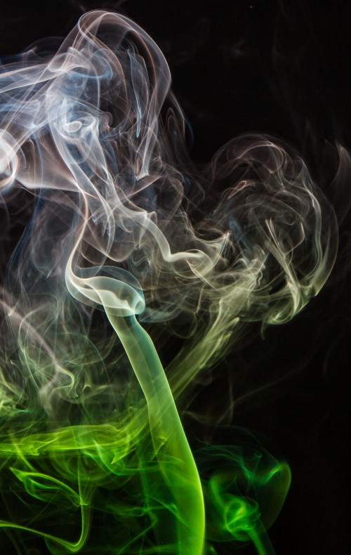 Image green and blue smoke illustration