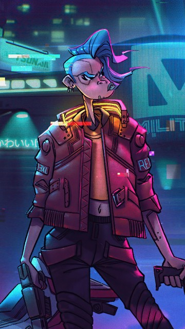 Image cyberpunk 2077, cyberpunk, militech, art, cartoon