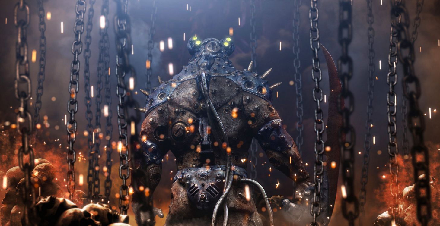 Schwarz-goldene Monsterillustration. Wallpaper in 2500x1286 Resolution