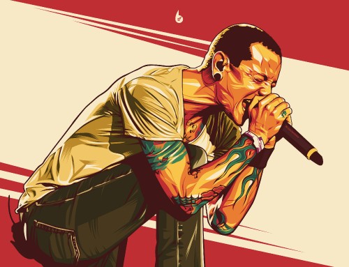 Image Linkin Park, Chester Bennington, cartoon, illustration, art