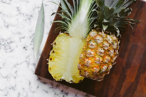 Image yellow and green pineapple fruit