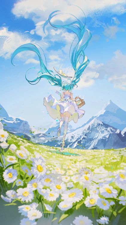 Hatsune Miku, Vocaloid, Miku, Arte Animado, Arte. Wallpaper in 2126x3780 Resolution