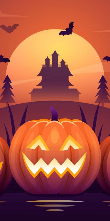2020年万圣节, 不给糖就捣蛋, 杰克o灯笼, 光, 橙色 壁纸 1080x2160 允许