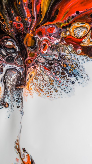 Image orange, painting, abstract art, liquid, Paint