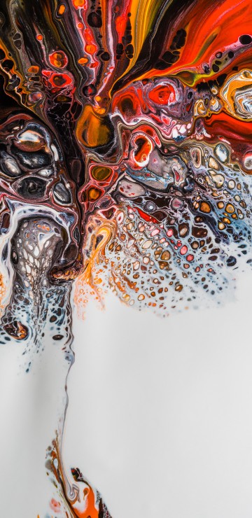 Image orange, painting, abstract art, liquid, Paint