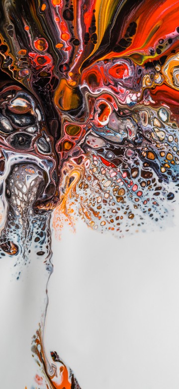 Image orange, painting, abstract art, liquid, Paint