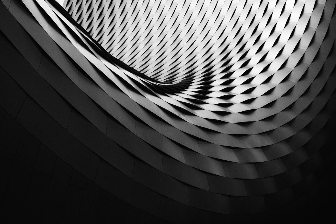 Ilustración Espiral Blanco y Negro. Wallpaper in 4342x2895 Resolution