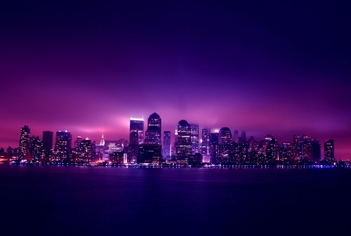 Image city skyline during night time