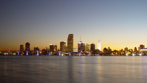 Image city skyline during night time