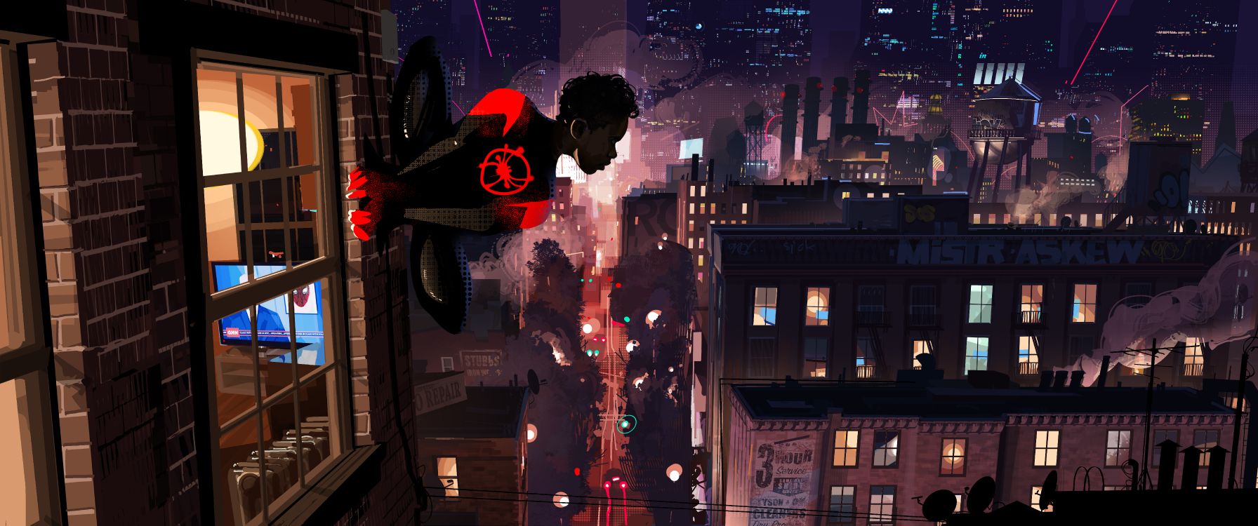 Spider-man, Miles Morales, Art Conceptuel Verset D'araignée, Concept Art, Art. Wallpaper in 9560x4000 Resolution