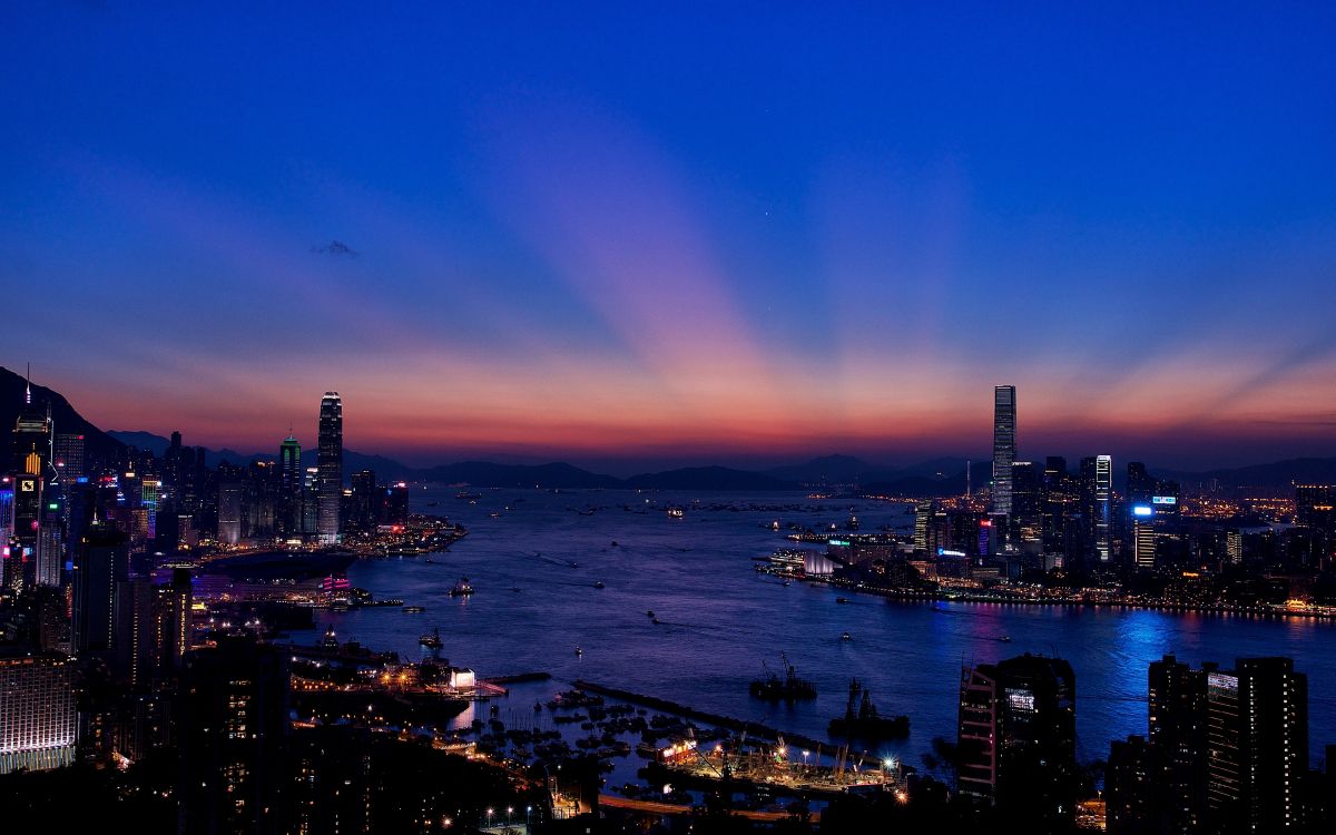 香港, 城市景观, 城市, 天际线, 大都会 壁纸 3840x2400 允许