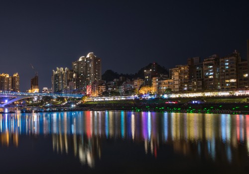 Image city skyline during night time