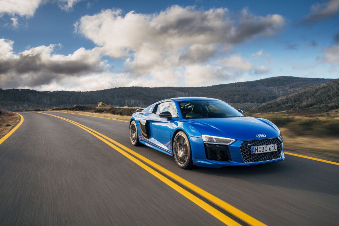 Blue Audi Coupe on Road During Daytime. Wallpaper in 4096x2732 Resolution