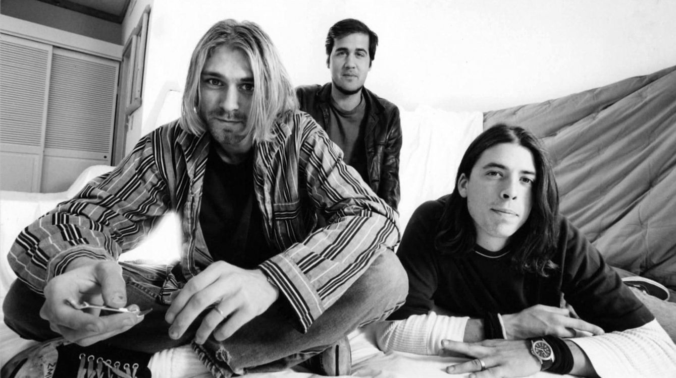 Dave Grohl, Nirvana, monochrome, fun, poster