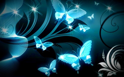 Image blue and black butterfly illustration