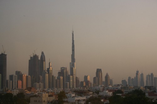 Image city skyline under gray sky during daytime