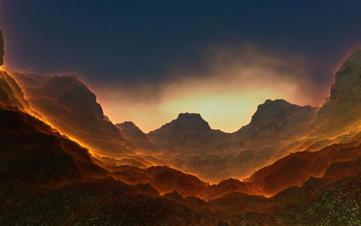 Silueta de Las Montañas Durante la Puesta de Sol. Wallpaper in 5120x3200 Resolution