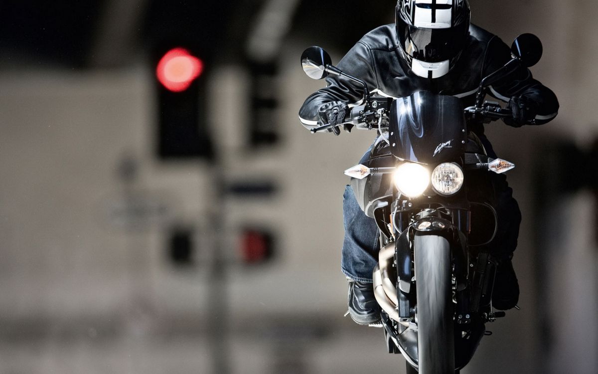 Man in Blue and Black Motorcycle Helmet Riding Motorcycle. Wallpaper in 1920x1200 Resolution