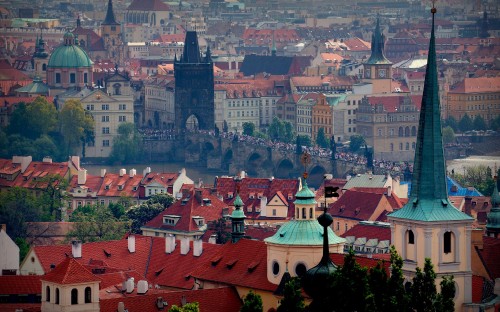 Image aerial view of city buildings during daytime