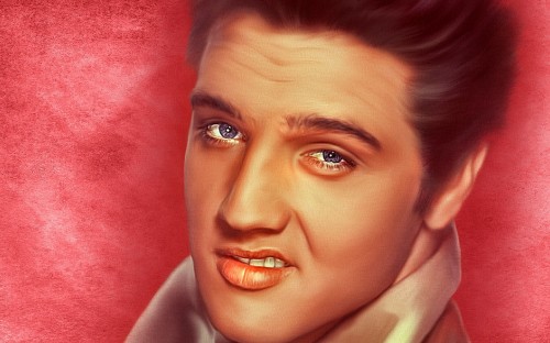 Image Elvis Presley, art, musician, rock and roll, face