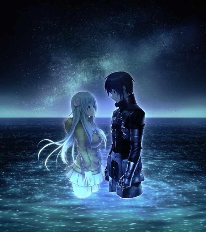 2 Figuras de Ángel en la Orilla de la Playa. Wallpaper in 2560x2880 Resolution