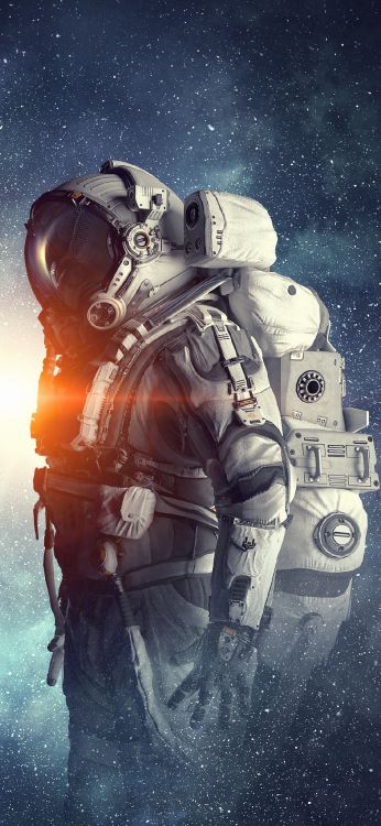 Mann Mit Raum, Raumanzug, Astronaut, Kunst, Raum. Wallpaper in 1125x2436 Resolution