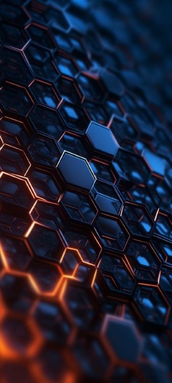 Lumière, Hexagone, Color, Papier, Orange. Wallpaper in 1080x2400 Resolution