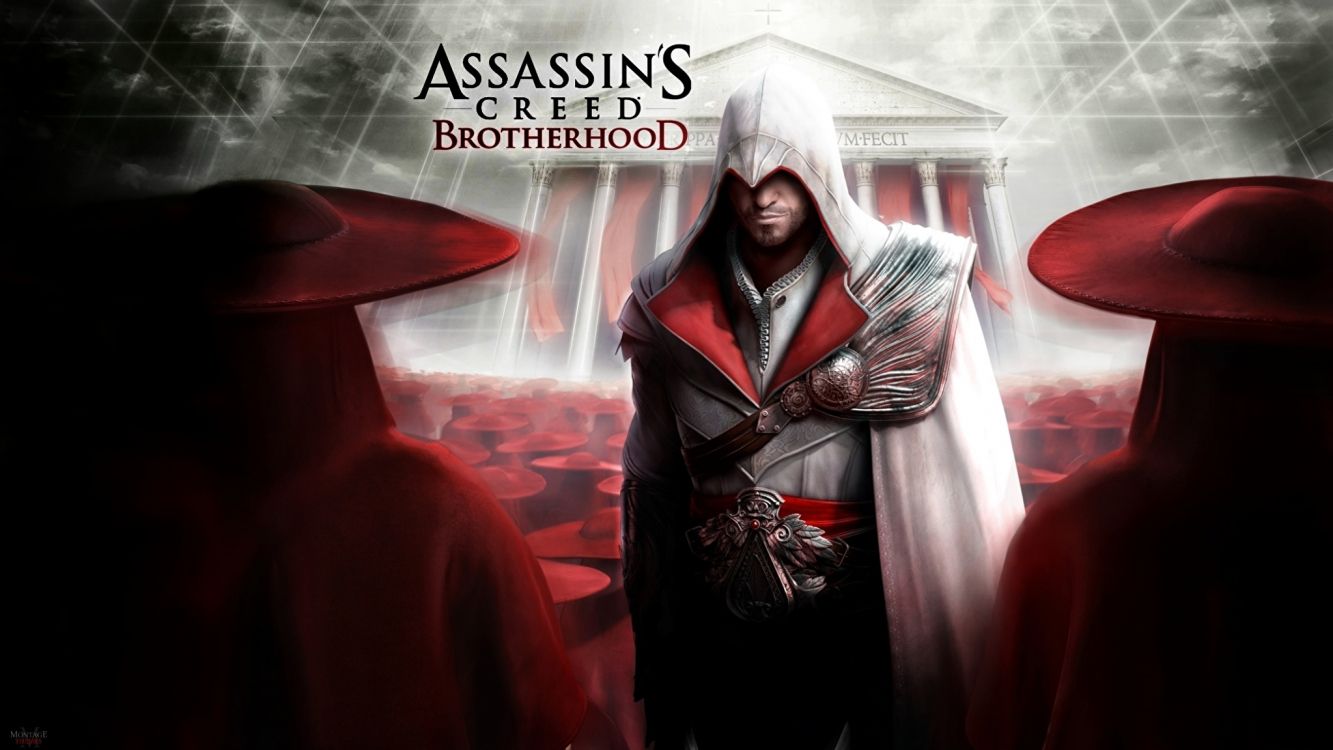 Assassins Creed la Hermandad, Assassins Creed, Assassins Creed II, Ezio Auditore, Rojo. Wallpaper in 2048x1152 Resolution