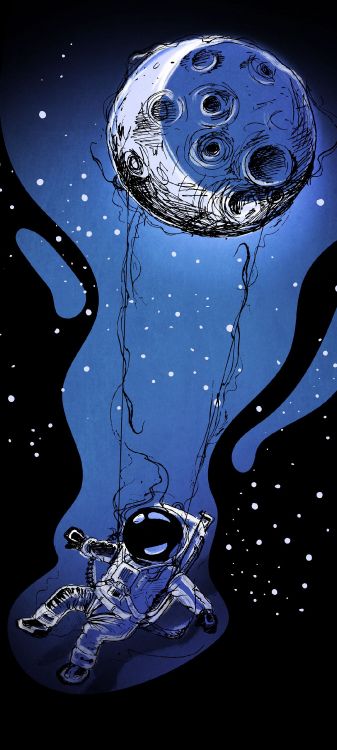 Raum, Astronaut, Licht, Visual Arts, Grafik-design. Wallpaper in 1080x2400 Resolution