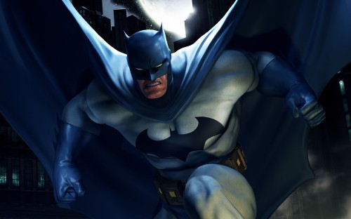 Image man in gray and black batman costume