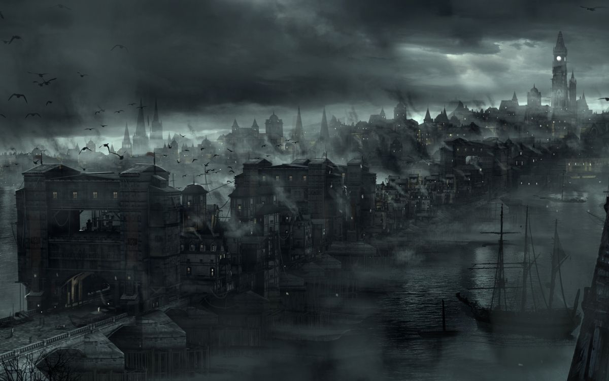 Photo en Niveaux de Gris Des Bâtiments de la Ville Sous un Ciel Nuageux. Wallpaper in 2880x1800 Resolution