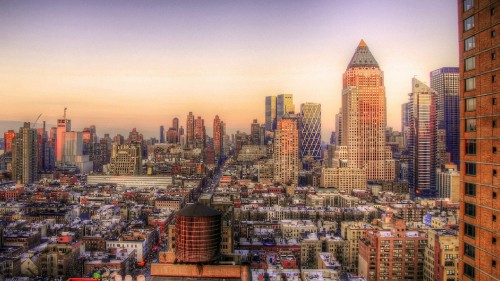 Image aerial view of city buildings during daytime