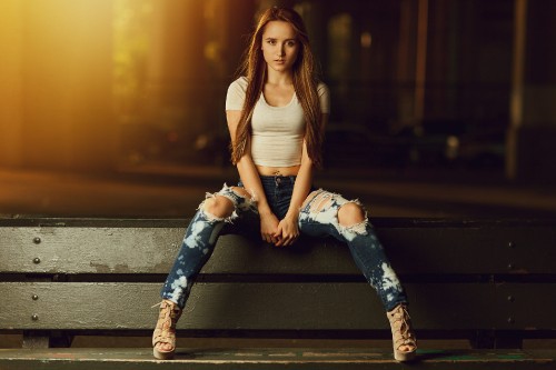 Image jeans, sitting, beauty, fashion, leg