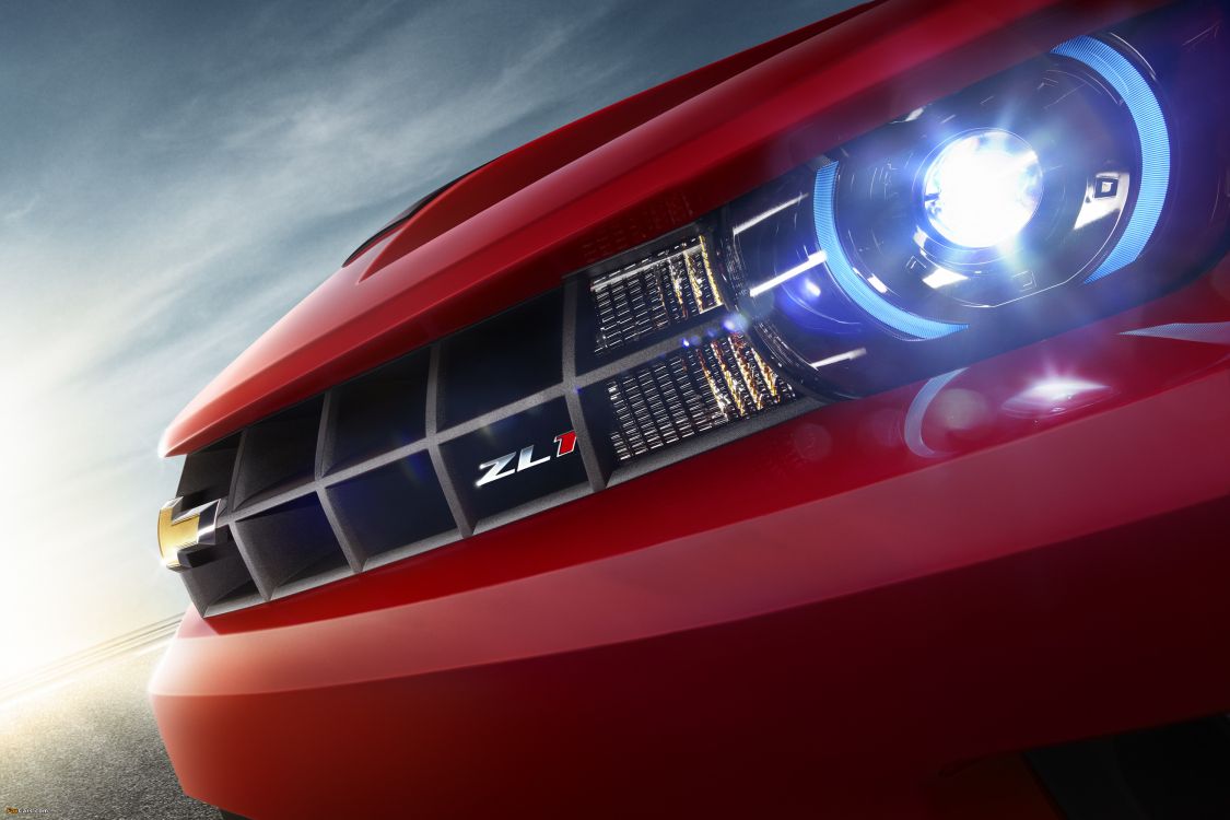 Coche Rojo y Negro Con Luz Azul. Wallpaper in 3000x2000 Resolution