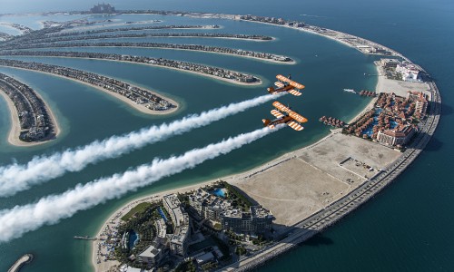 Image aerial view of city buildings during daytime