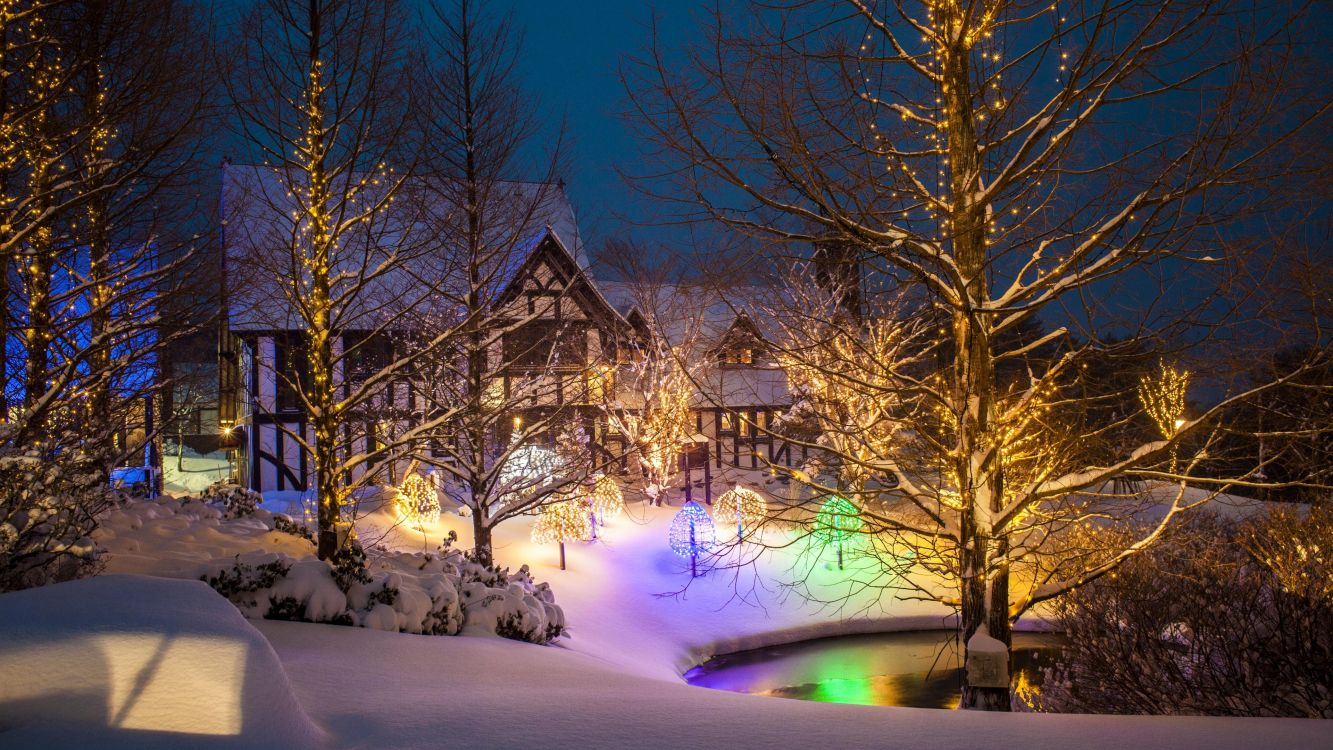Weihnachten, Weihnachtsdekoration, Winter, Schnee, Natur. Wallpaper in 3840x2160 Resolution