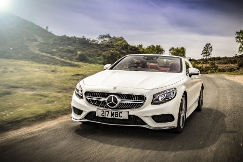 Image white mercedes benz convertible coupe on road during daytime