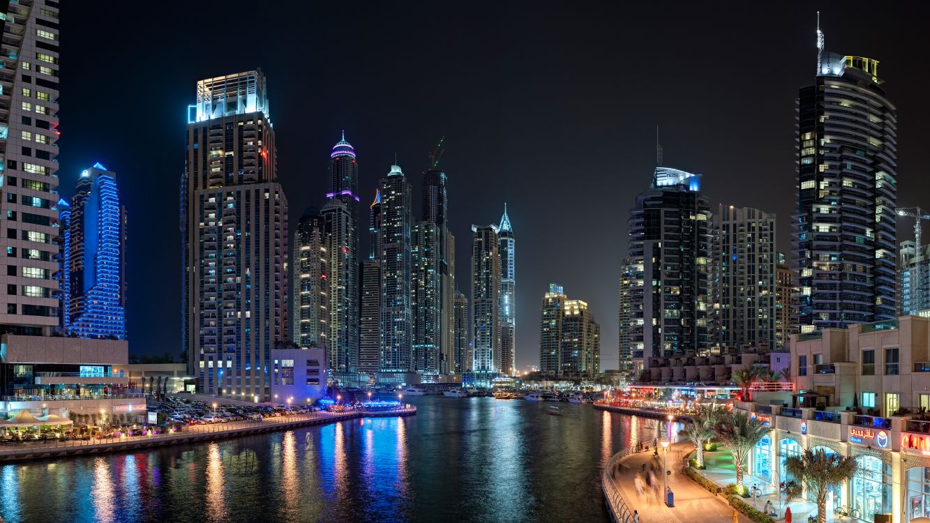 迪拜, 城市, 城市景观, 大都会, 天际线 壁纸 7680x4320 允许